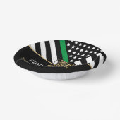 薄い緑の線の旗陸軍軍隊退職 ペーパーボウル (傾斜あり)