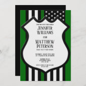 薄い緑の線バッジ 招待状 (正面/裏面)