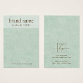 薄い緑の色のテクスチャイヤリングディスプレイカード (正面&裏面)