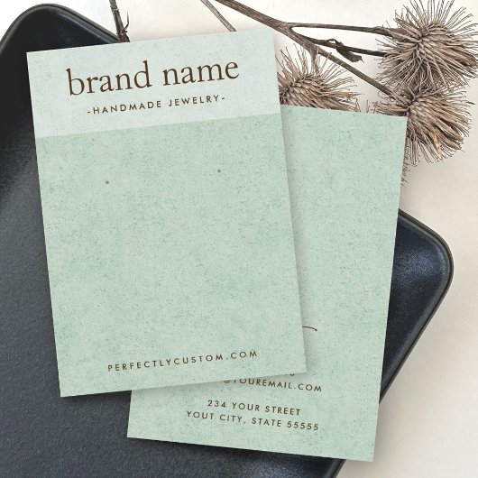 薄い緑の色のテクスチャイヤリングディスプレイカード