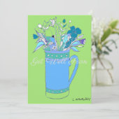 薄い緑カラフル良い花をマグカードで得る シーズンカード (スタンド正面)