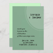 薄い緑モダンの結婚円 招待状 (正面/裏面)