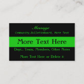 薄い緑ラインDOCのナース、医者の名刺 名刺 (裏面)