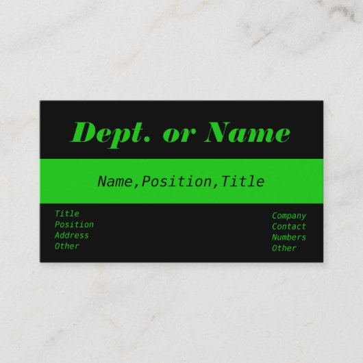 薄い緑ラインDOCのナース、医者の名刺 名刺 (正面)