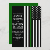 薄い緑縁ど線Ptl/Park Rngr/Animal Cntl 招待状 (正面/裏面)