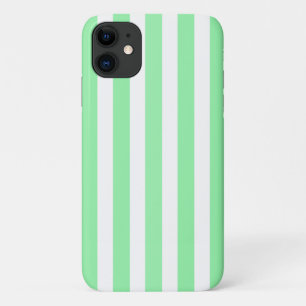 薄い緑色のキャンディストライプー iPhone 11 ケース