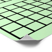 薄い緑3か月カレンダーポスター ポスター (角)