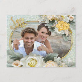 薄い緑、黄、白マンダラ 案内ポストカード