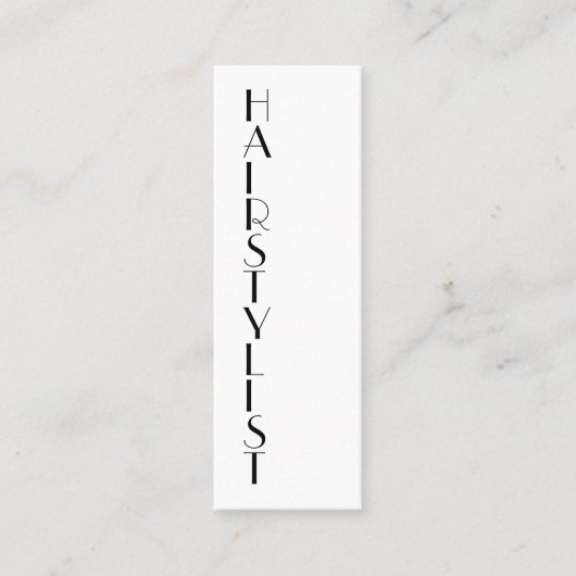 薄い縦のスタイルの文字 スキニー名刺 (正面)