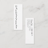薄い縦のスタイルの文字 スキニー名刺 (正面/裏面)