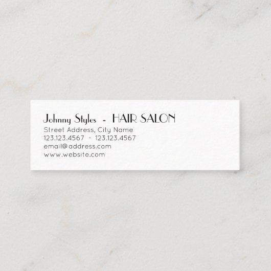 薄い縦のスタイルの文字 スキニー名刺 (裏面)