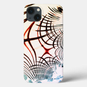薄い背景で色の異なる線を交差 iPhone 13ケース