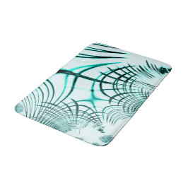 薄い背景に交差した水色の曲線 バスマット