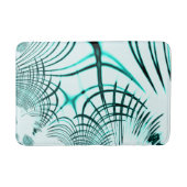 薄い背景に交差した水色の曲線 バスマット (正面)