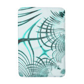 薄い背景に交差した水色の曲線 バスマット (正面縦)