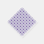 薄い背景に紫の花 スタンダードカクテルナプキン (角)