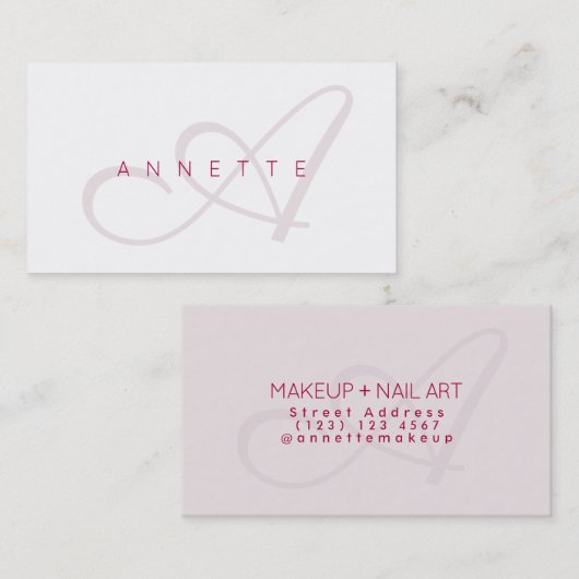 薄い色のモダンな優雅 名刺 (正面/裏面)