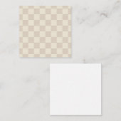 薄い茶色とオフホワイトチェッカーボード ノートカード (正面/裏面)
