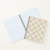 薄い茶色とオフホワイトチェッカーボード ノートブック (内部)