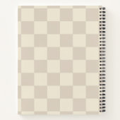 薄い茶色とオフホワイトチェッカーボード ノートブック (裏面)