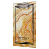 薄い茶色の大理石のテクスチャ黒縁ど クリップボード (左)