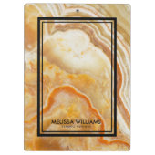 薄い茶色の大理石のテクスチャ黒縁ど クリップボード (裏面)