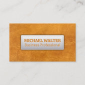 薄い茶色の擦り切れた革の背景 名刺 (正面)