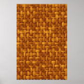 薄い茶色の生地のパターン、網目網、ラタン ポスター (正面)