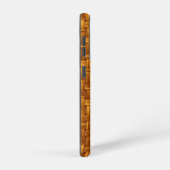 薄い茶色の生地のパターン、網目網、ラタン SAMSUNG GALAXYケース (右側面)