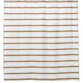 薄い茶色の細い線のストライプパターン シャワーカーテン (正面)