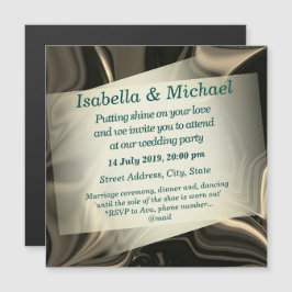 薄い茶色の起伏にベージュ'紙'、招待状 マグネット招待状