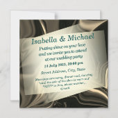 薄い茶色の起伏にベージュ'紙'、招待状 マグネット招待状 (正面)