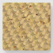 薄い茶色、古い、または薄汚い効果の図形。 ストーンコースター (正面)