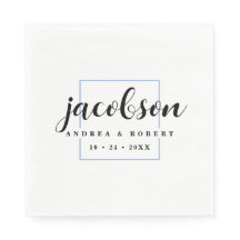 薄い薄い薄い縁ど青いナプキン