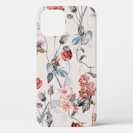 薄い裏花を持つシームレスな花デザイン Case-Mate iPhoneケース (裏面)