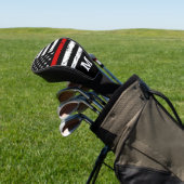 薄い赤いラインパーソナライズされたモノグラム消防士 ゴルフヘッドカバー (インサイチュ)