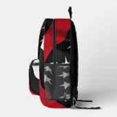 薄い赤いラインパーソナライズされたモノグラム消防士 プリントバックパック (右)