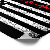 薄い赤いラインUsaフラグナースのための女性の女の子 ポスター (角)