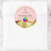 薄い赤い波状金ゴールドロゴモノグラム製品ラベル ラウンドシール (バッグ)