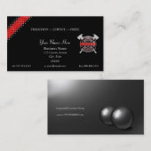 薄い赤い線の星とストライプ消防士 名刺 (正面/裏面)