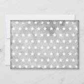 薄い赤い線の銀色の消防士旗退職パーティー 招待状 (裏面)