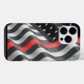 薄い赤い線 iPhoneケース (裏面横)