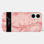 薄い赤ポリッシュ大理石の名前 Case-Mate iPhoneケース (裏面 (横))