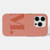 薄い赤モノグラム文字の基本カラーミニマリスト Case-Mate iPhoneケース (裏面 (横))