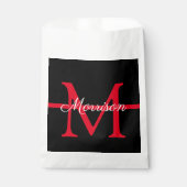 薄い赤ライン消防士の退職モノグラム フェイバーバッグ (正面)