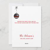 薄い赤線のクリスマス消防士 シーズンカード (裏面)