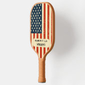 薄い赤線の消防パーソナライズされた士モノグラム ピックルボールラケット (左)