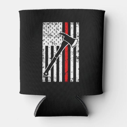 薄い赤線の消防士の男性のフラグはクーラー 缶クーラー (正面)