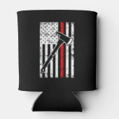 薄い赤線の消防士の男性のフラグはクーラー 缶クーラー (裏面)