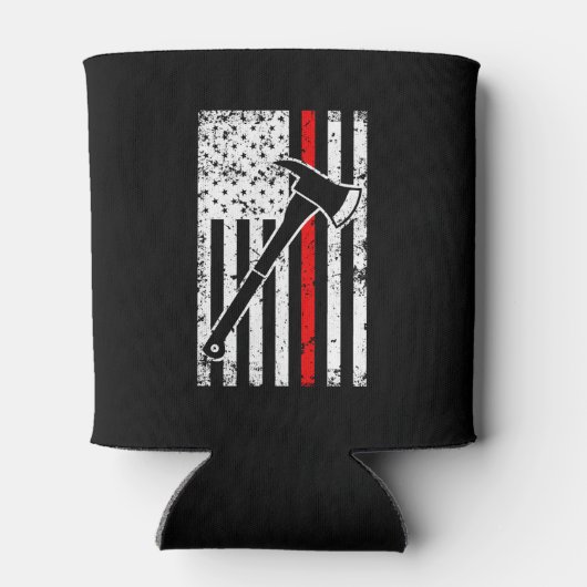 薄い赤線の消防士の男性のフラグはクーラー 缶クーラー (裏面)